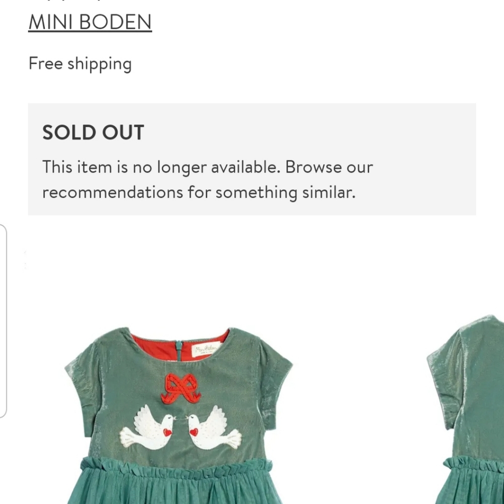 NEW without tags Girls Mini Boden Xmas dress